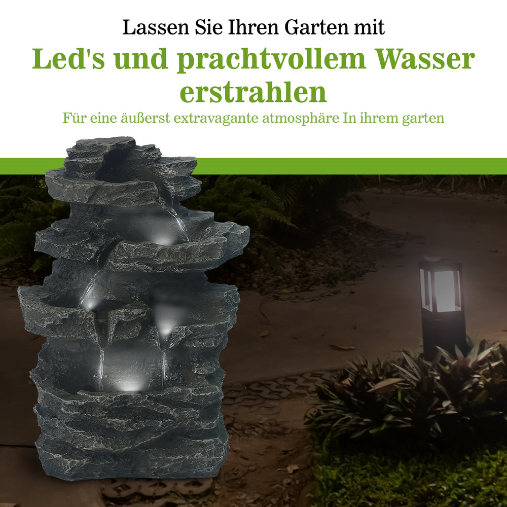 
                  
                    Bloomida Solarbrunnen - Gartenbrunnen Solar mit LED Beleuchting - Victoria Fall Grün
                  
                