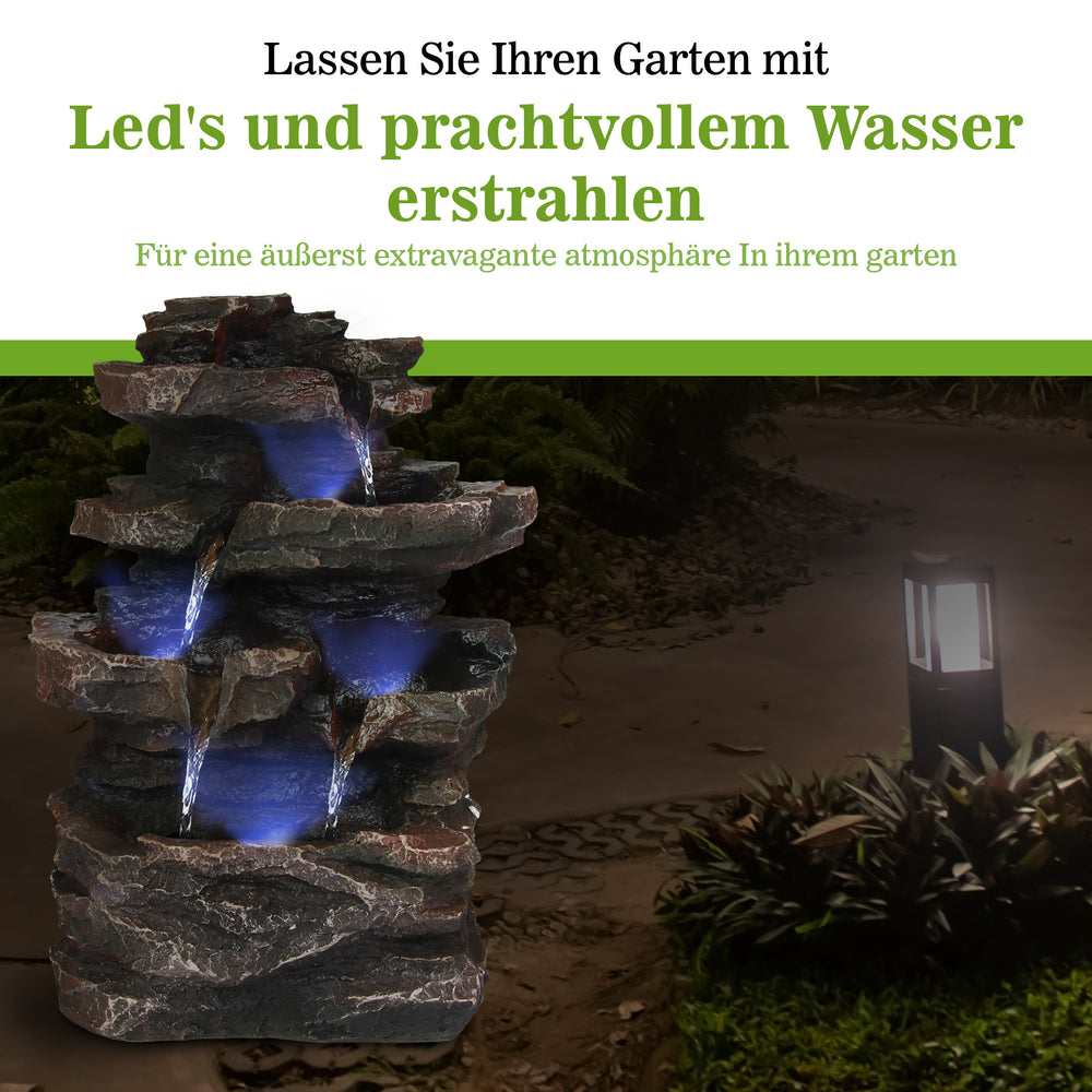 
                  
                    Bloomida Solarbrunnen - Gartenbrunnen Solar mit LED Beleuchting - Victoria Fall Braun
                  
                