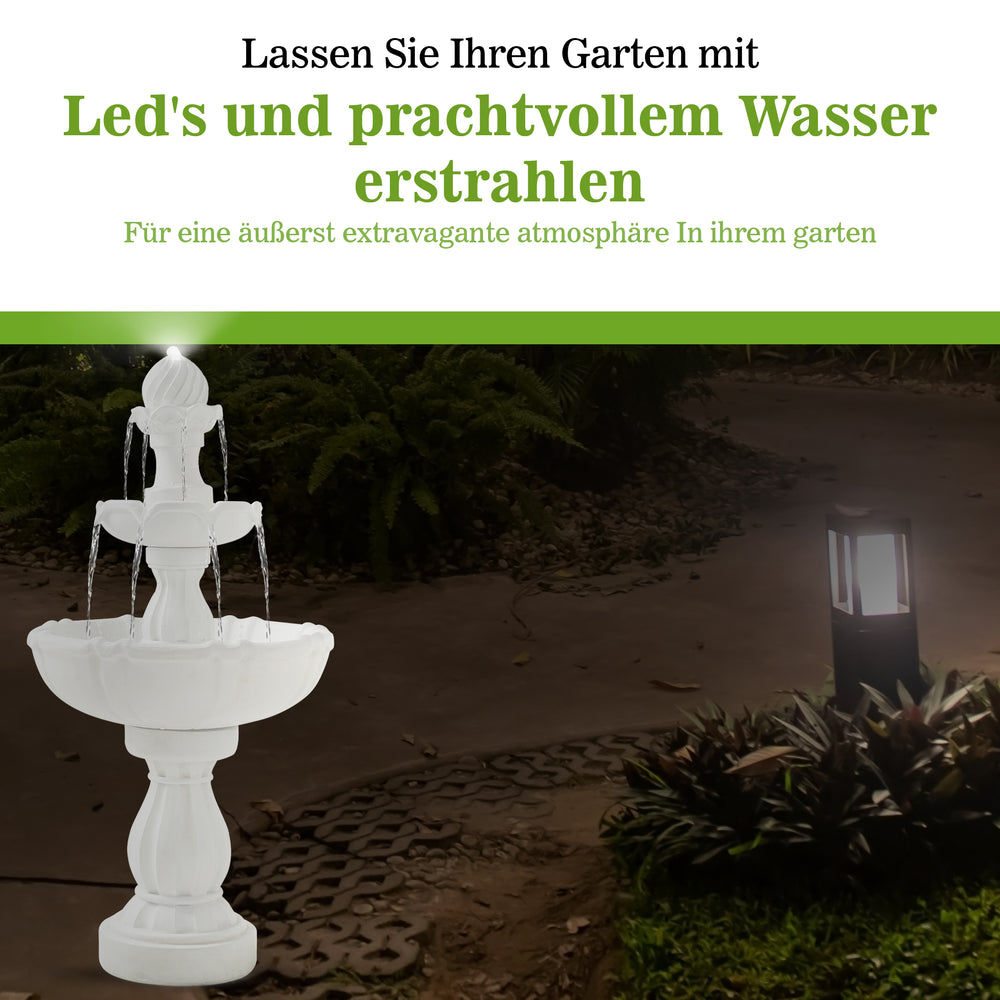 
                  
                    Bloomida Solarbrunnen  - Gartenbrunnen Solar mit Adapter und LED Beleuchting - Vogelbrunnen Weiß
                  
                