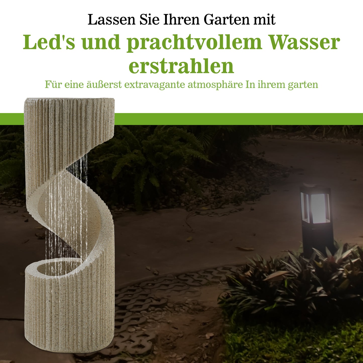 
                  
                    Bloomida Solarbrunnen - Gartenbrunnen Solar mit Adapter - Regenbrunnen Beige
                  
                