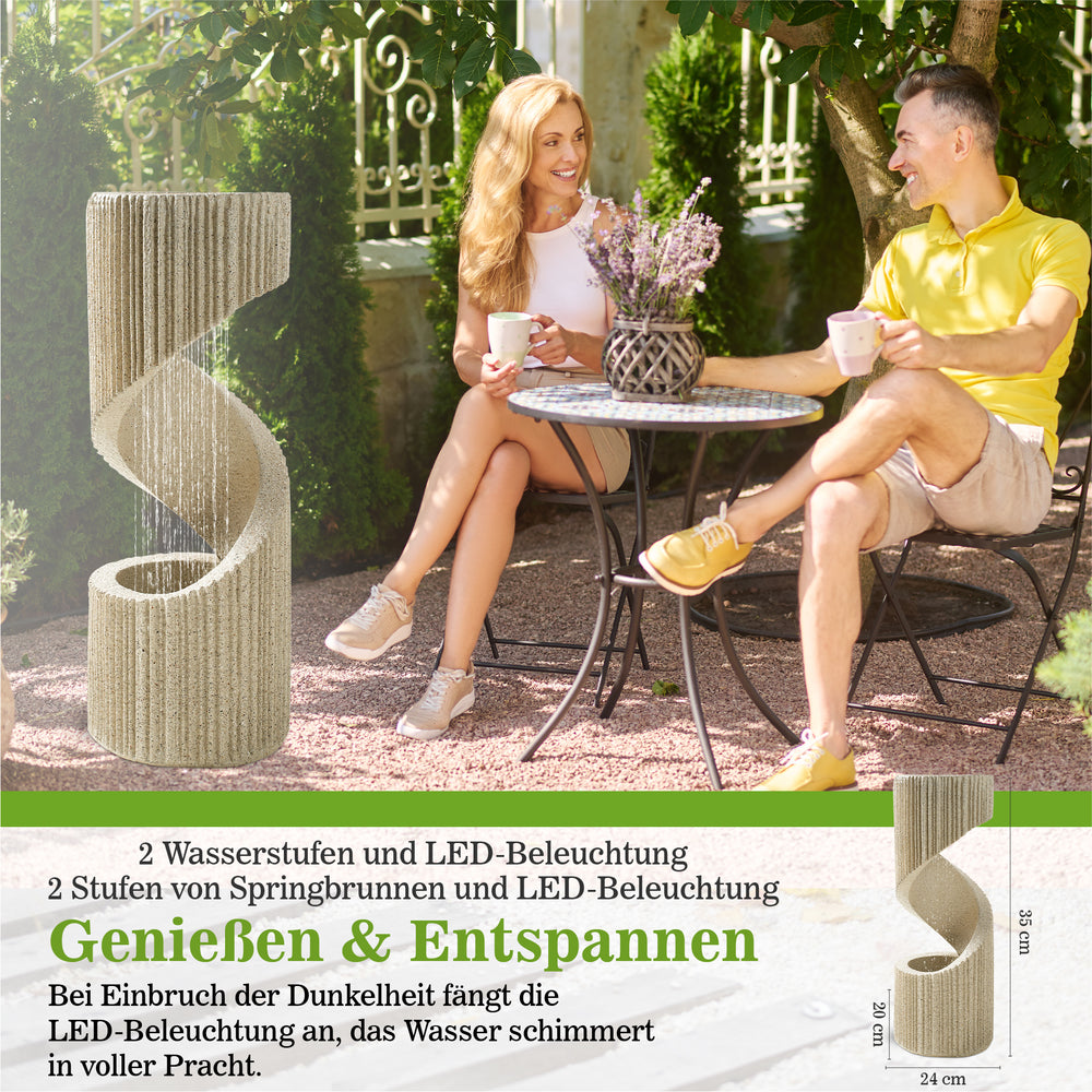 
                  
                    Bloomida Solarbrunnen - Gartenbrunnen Solar mit Adapter - Regenbrunnen Beige
                  
                