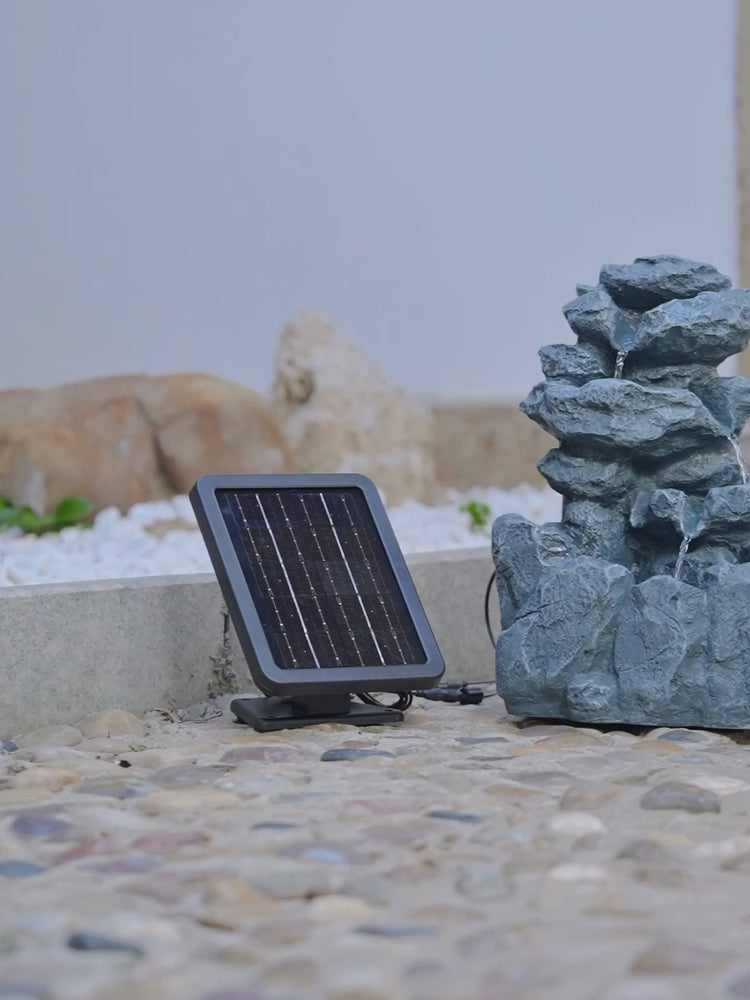 
                  
                    Video in der Galerie ansehen und abspielen, Bloomida Solarbrunnen - Gartenbrunnen Solar mit LED Beleuchting - Victoria Fall Braun
                  
                